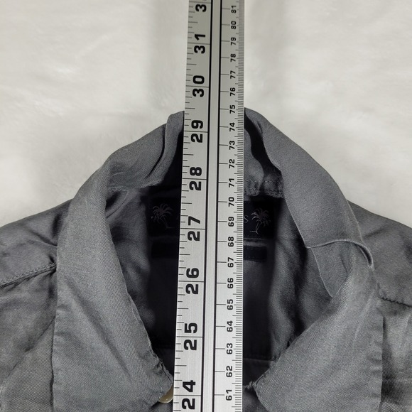 All Saints Short‎ Sleeve Button Up Shirts Men's Medium Gray Relaxed Casual - Picture 3 of 10